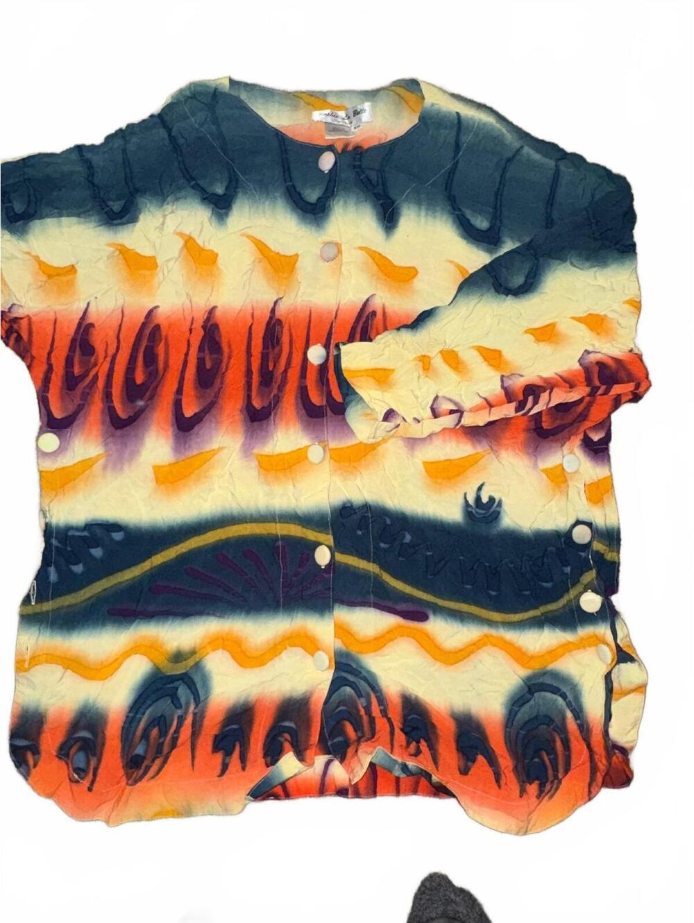 Vintage Sophia La Belle Women's Boutique Tie Dye Button Front blouse size XXL